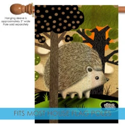 Green And Brown Happy Hedgehog Outdoor House Flag 40" X 28" 9 Green And Brown Happy Hedgehog Outdoor House Flag 40" X 28" -PatioVibe Shop dtol 1010382 5 05106.1683587548