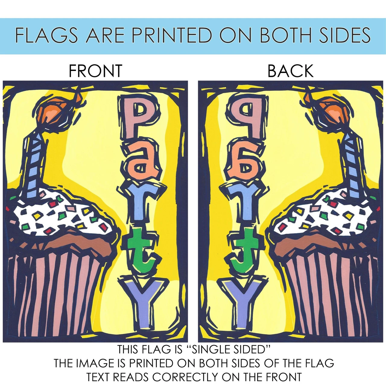 White And Brown Cup Cake Party Outdoor House Flag 40" X 28" 4 White And Brown Cup Cake Party Outdoor House Flag 40" X 28" - Image 4