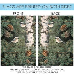 Green And White Pinecone Chickadees Outdoor House Flag 40" X 28" 8 Green And White Pinecone Chickadees Outdoor House Flag 40" X 28" -PatioVibe Shop dtol 1010429 4 29349.1683660647