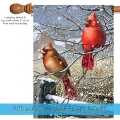 Red And White Cardinal Buddies Christmas Outdoor House Flag 40" X 28" -PatioVibe Shop dtol 1010431 5 17813.1683660637