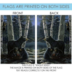 Black And Gray Bear Picnic Outdoor House Flag 40" X 28" -PatioVibe Shop dtol 1010434 4 28034.1683660642