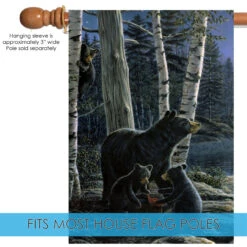 Black And Gray Bear Picnic Outdoor House Flag 40" X 28" -PatioVibe Shop dtol 1010434 5 04743.1683660643