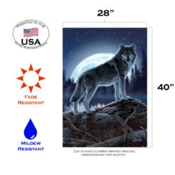 Gray And White Full Moon Wolf Outdoor House Flag 40" X 28" 7 Gray And White Full Moon Wolf Outdoor House Flag 40" X 28" -PatioVibe Shop dtol 1010436 3 42730.1683675022