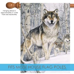 Gray And White Snow Wolves Outdoor House Flag 40" X 28" 9 Gray And White Snow Wolves Outdoor House Flag 40" X 28" -PatioVibe Shop dtol 1010437 5 18369.1683675017