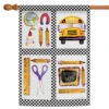 Yellow And White School Stuff Outdoor House Flag 40" X 28"