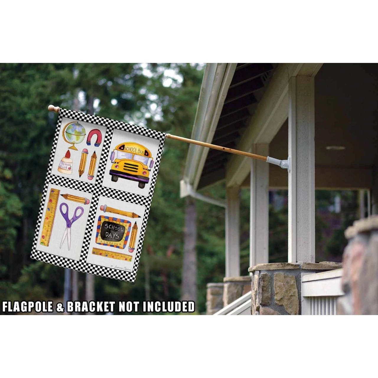 Yellow And White School Stuff Outdoor House Flag 40" X 28" 2 Yellow And White School Stuff Outdoor House Flag 40" X 28" - Image 2