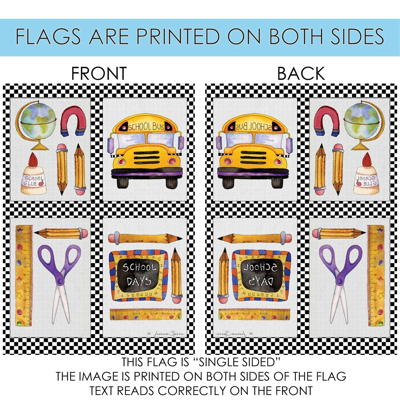 Yellow And White School Stuff Outdoor House Flag 40" X 28" 4 Yellow And White School Stuff Outdoor House Flag 40" X 28" - Image 4