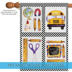 Yellow And White School Stuff Outdoor House Flag 40" X 28" 9 Yellow And White School Stuff Outdoor House Flag 40" X 28" -PatioVibe Shop dtol 1010474 5 18172.1683717689