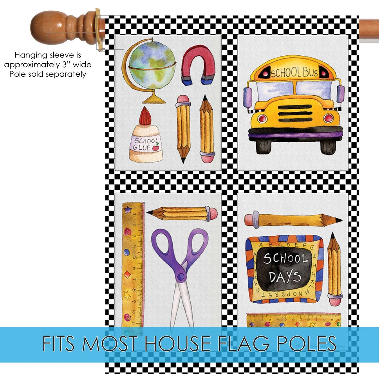 Yellow And White School Stuff Outdoor House Flag 40" X 28" 5 Yellow And White School Stuff Outdoor House Flag 40" X 28" - Image 5