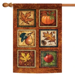 Brown And Orange Call Of Fall Outdoor House Flag 40" X 28"