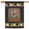 Gray And Orange Happy Halloween Outdoor House Flag 40" X 28"