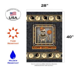 Gray And Orange Happy Halloween Outdoor House Flag 40" X 28" 7 Gray And Orange Happy Halloween Outdoor House Flag 40" X 28" -PatioVibe Shop dtol 1010487 3 44500.1683660631