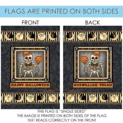 Gray And Orange Happy Halloween Outdoor House Flag 40" X 28" 8 Gray And Orange Happy Halloween Outdoor House Flag 40" X 28" -PatioVibe Shop dtol 1010487 4 75655.1683660631