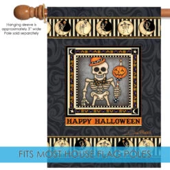 Gray And Orange Happy Halloween Outdoor House Flag 40" X 28" 9 Gray And Orange Happy Halloween Outdoor House Flag 40" X 28" -PatioVibe Shop dtol 1010487 5 83727.1683660631