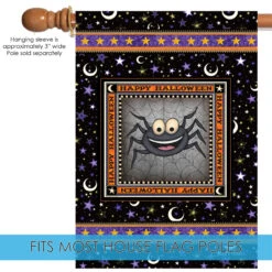 Gray And Orange Celestial Spider Outdoor House Flag 40" X 28" 9 Gray And Orange Celestial Spider Outdoor House Flag 40" X 28" -PatioVibe Shop dtol 1010488 5 99832.1683660619