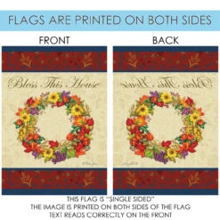 Red And Orange Autumn Wreath Outdoor House Flag 40" X 28" 8 Red And Orange Autumn Wreath Outdoor House Flag 40" X 28" -PatioVibe Shop dtol 1010492 4 80734.1683660623