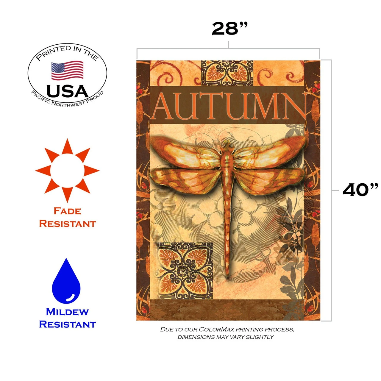 Brown And Orange Autumn Glow Outdoor House Flag 40" X 28" 3 Brown And Orange Autumn Glow Outdoor House Flag 40" X 28" - Image 3