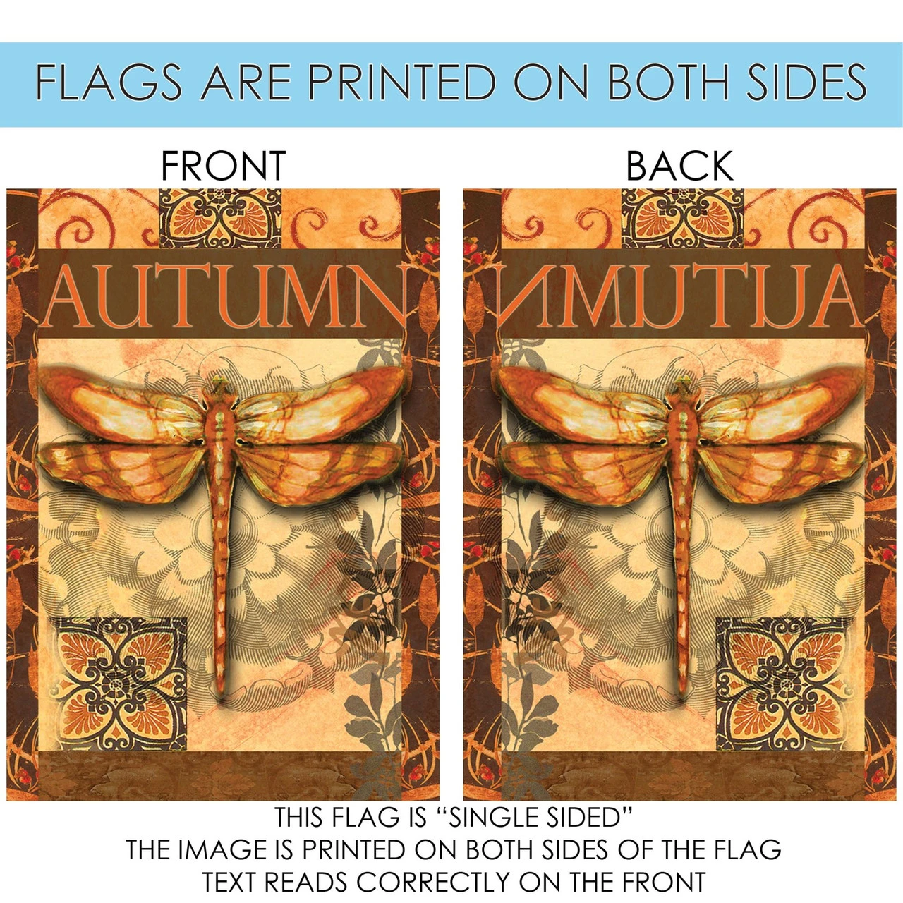 Brown And Orange Autumn Glow Outdoor House Flag 40" X 28" 4 Brown And Orange Autumn Glow Outdoor House Flag 40" X 28" - Image 4