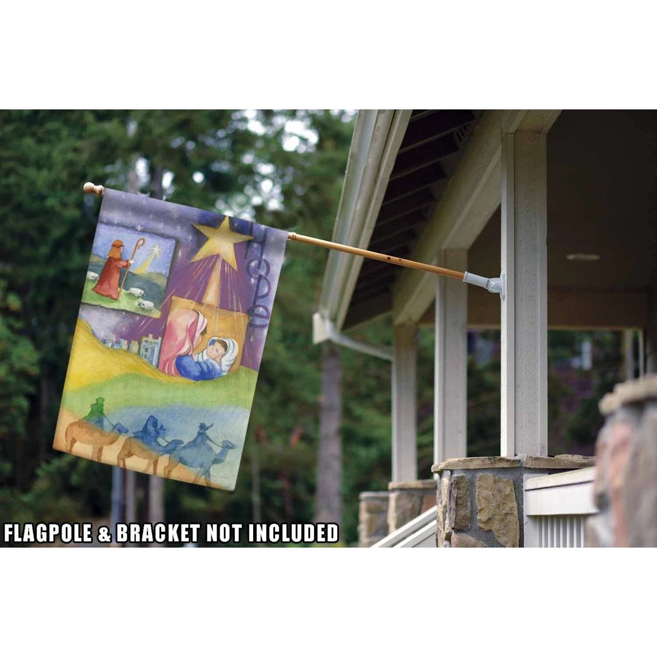 Green And Blue Journey To Jesus Christmas Outdoor House Flag 40" X 28" 2 Green And Blue Journey To Jesus Christmas Outdoor House Flag 40" X 28" - Image 2