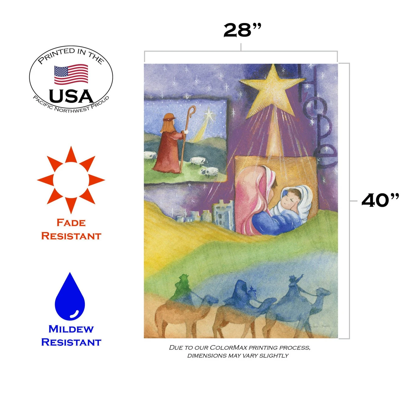 Green And Blue Journey To Jesus Christmas Outdoor House Flag 40" X 28" 3 Green And Blue Journey To Jesus Christmas Outdoor House Flag 40" X 28" - Image 3