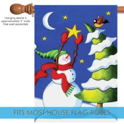 Green And White Snowman Star Christmas Outdoor House Flag 40" X 28" 9 Green And White Snowman Star Christmas Outdoor House Flag 40" X 28" -PatioVibe Shop dtol 1010507 5 59873.1683717692