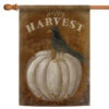 Brown And Gray Pumpkin Happy Harvest Outdoor House Flag 40" X 28"