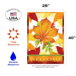 Brown And Orange Autumn Foliage Fall Outdoor House Flag 40" X 28" -PatioVibe Shop dtol 1010518 3 79148.1683805549