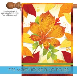 Brown And Orange Autumn Foliage Fall Outdoor House Flag 40" X 28" -PatioVibe Shop dtol 1010518 5 91871.1683805549