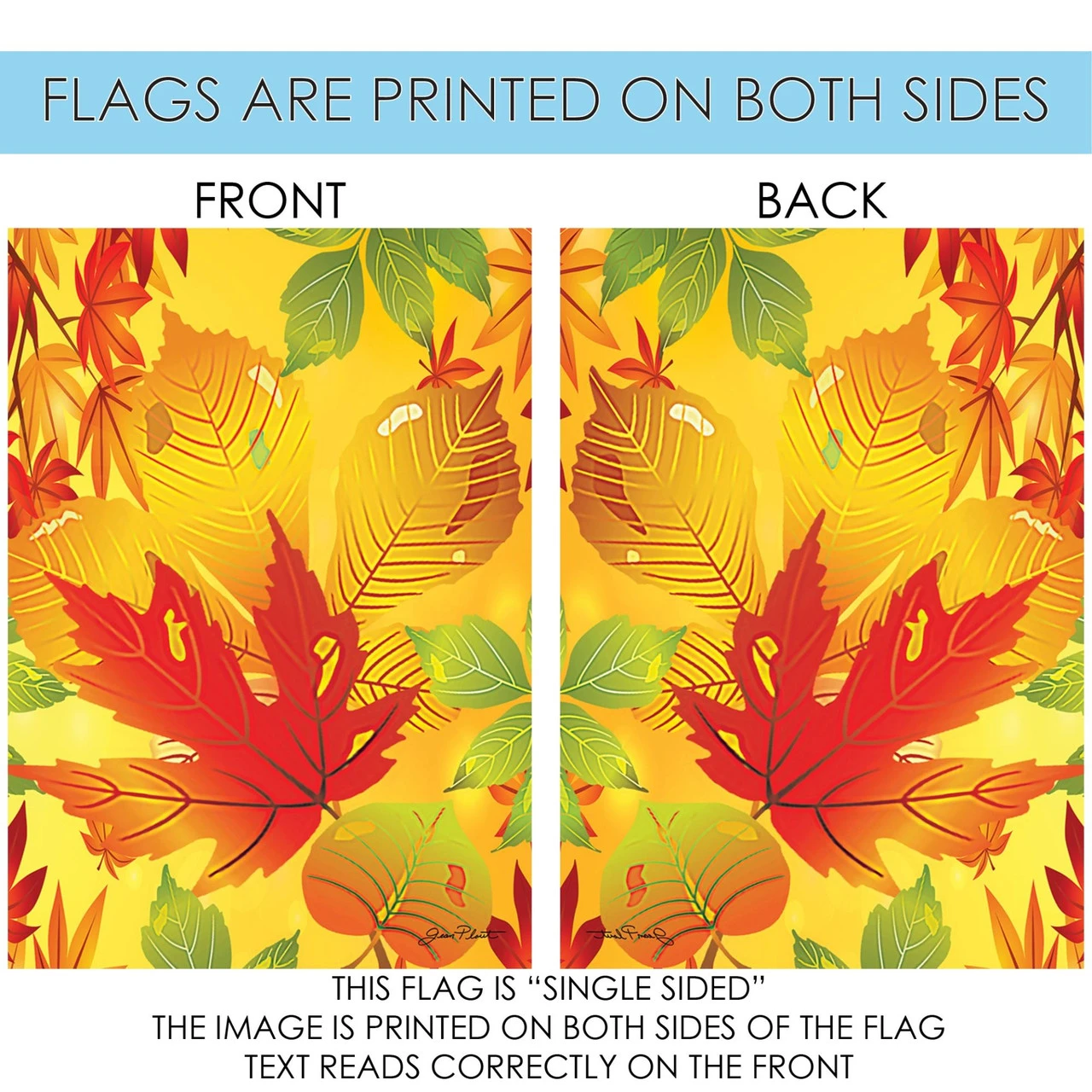 Yellow And Orange Happy Fall Welcome Outdoor House Flag 40" X 28" 4 Yellow And Orange Happy Fall Welcome Outdoor House Flag 40" X 28" - Image 4