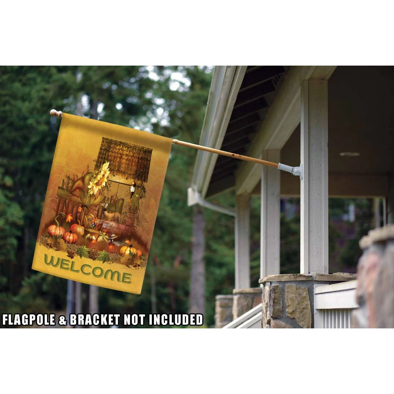 Yellow And Brown Autumn Farm Welcome Outdoor House Flag 40" X 28" 2 Yellow And Brown Autumn Farm Welcome Outdoor House Flag 40" X 28" - Image 2