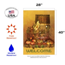 Yellow And Brown Autumn Farm Welcome Outdoor House Flag 40" X 28" 7 Yellow And Brown Autumn Farm Welcome Outdoor House Flag 40" X 28" -PatioVibe Shop dtol 1010520 3 01533.1683805543