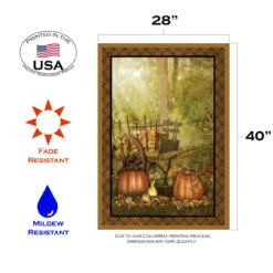 Brown And Green Harvest Welcome Outdoor House Flag 40" X 28" -PatioVibe Shop dtol 1010523 3 97955.1683805546