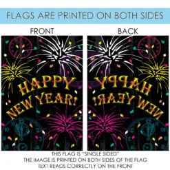 Black And Yellow Happy New Year Outdoor House Flag 40" X 28" 8 Black And Yellow Happy New Year Outdoor House Flag 40" X 28" -PatioVibe Shop dtol 1010536 4 16623.1683819499