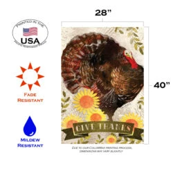 Brown And Yellow Turkey Thanksgiving Outdoor House Flag 40" X 28" 7 Brown And Yellow Turkey Thanksgiving Outdoor House Flag 40" X 28" -PatioVibe Shop dtol 1010547 3 00270.1683732734