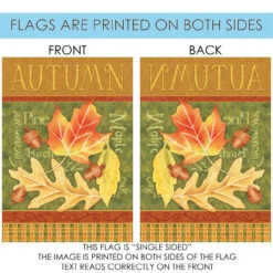 Brown And Green Autumn Leaves Outdoor House Flag 40" X 28" -PatioVibe Shop dtol 1010562 4 44942.1683761863