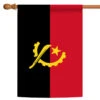 Red And Black Angola Outdoor House Flag 40" X 28"