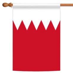 Red And White Bahrain Outdoor House Flag 40" X 28"