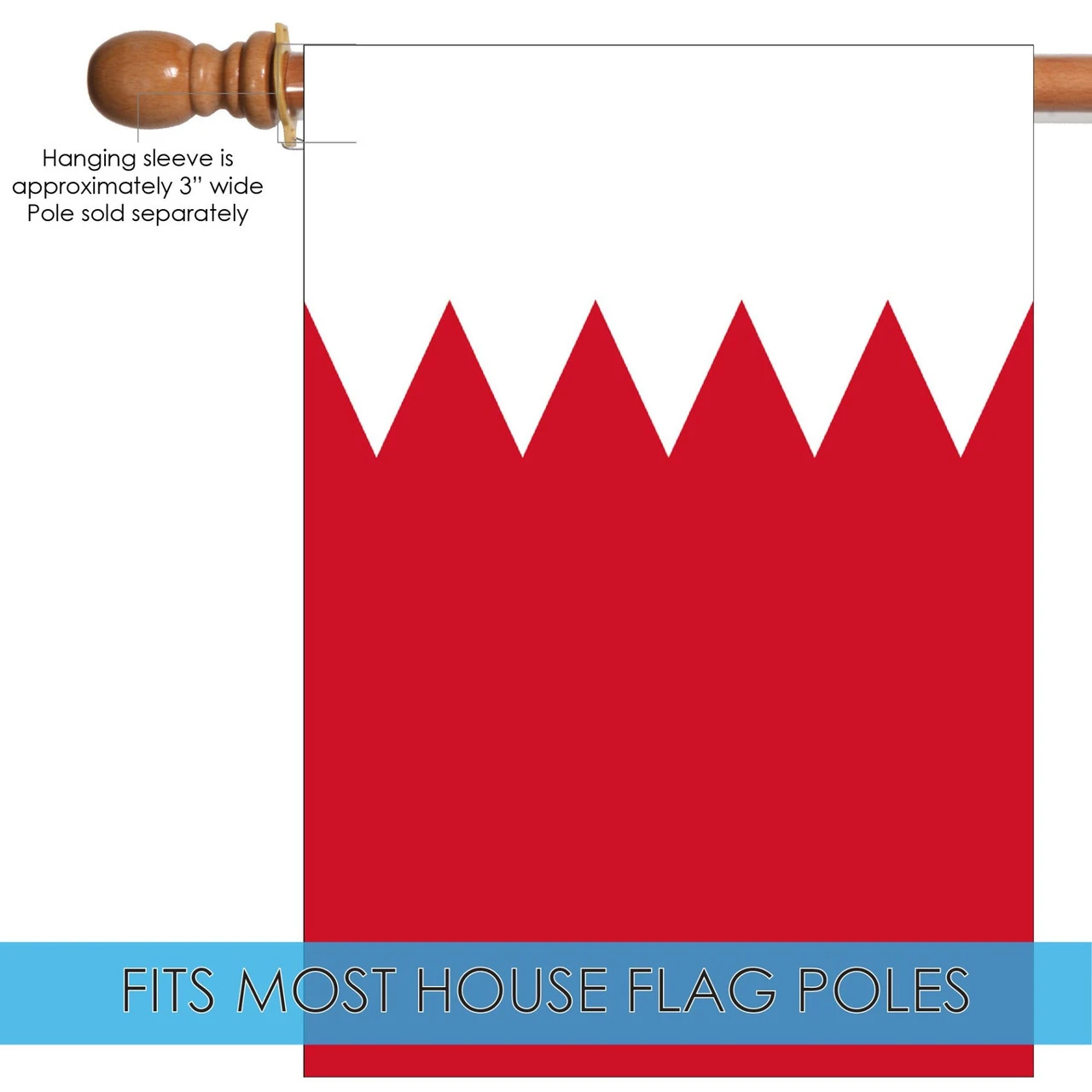 Red And White Bahrain Outdoor House Flag 40" X 28" 5 Red And White Bahrain Outdoor House Flag 40" X 28" - Image 5