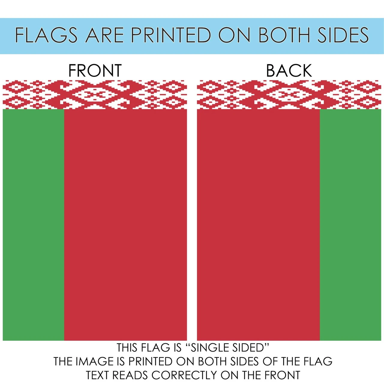 Red And Green Belarus Outdoor House Flag 40" X 28" 4 Red And Green Belarus Outdoor House Flag 40" X 28" - Image 4