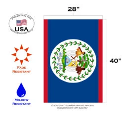 Blue And White Belize Outdoor House Flag 40" X 28" -PatioVibe Shop dtol 1010583 3 50993.1683312417