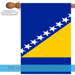 Blue Bosnia And Herzegovina Outdoor House Flag 40" X 28" -PatioVibe Shop dtol 1010587 5 98087.1683326205