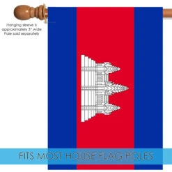 Red And Blue Cambodia Outdoor House Flag 40" X 28" 9 Red And Blue Cambodia Outdoor House Flag 40" X 28" -PatioVibe Shop dtol 1010594 5 45834.1683326195