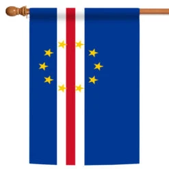 Blue And White Cape Verde Outdoor House Flag 40" X 28"