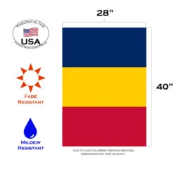 Blue And Red Chad Outdoor House Flag 40" X 28" -PatioVibe Shop dtol 1010598 3 97106.1683369787