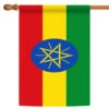 Green And Red Ethiopia Outdoor House Flag 40" X 28"