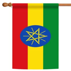 Green And Red Ethiopia Outdoor House Flag 40" X 28"