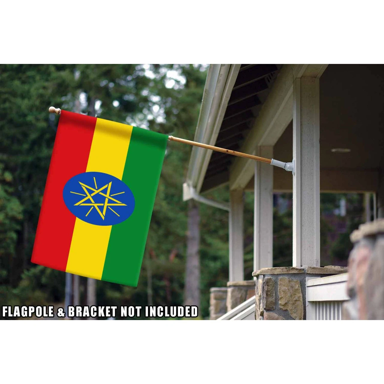 Green And Red Ethiopia Outdoor House Flag 40" X 28" 2 Green And Red Ethiopia Outdoor House Flag 40" X 28" - Image 2