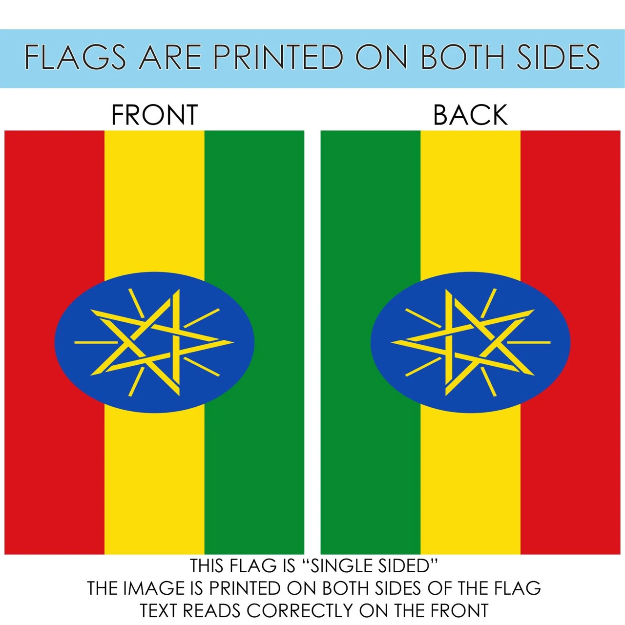 Green And Red Ethiopia Outdoor House Flag 40" X 28" 4 Green And Red Ethiopia Outdoor House Flag 40" X 28" - Image 4