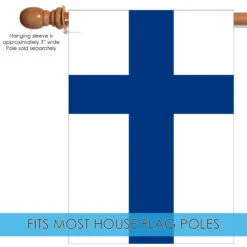 Blue And White Finland Outdoor House Flag 40" X 28" -PatioVibe Shop dtol 1010619 5 45750.1683384485
