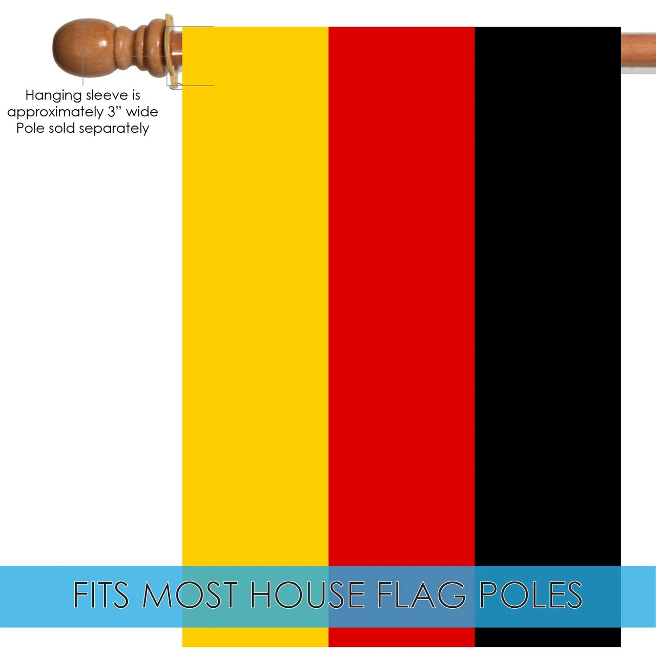 Yellow And Red Germany Outdoor House Flag 40" X 28" 5 Yellow And Red Germany Outdoor House Flag 40" X 28" - Image 5